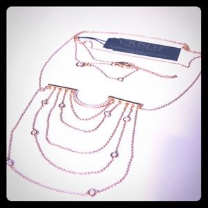 Crislu Cubic Zarconia Necklace, Rose Gold